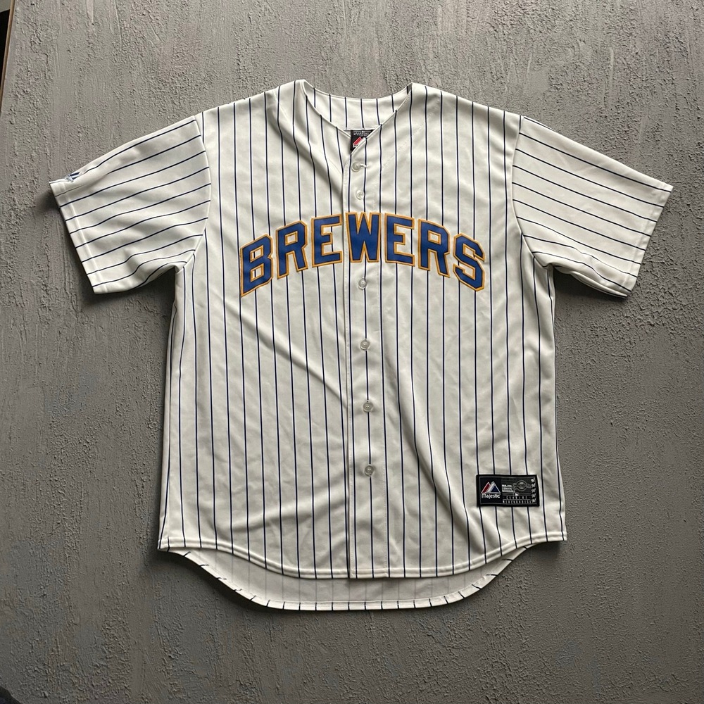 Vintage Ryan Braun Milwaukee Brewers Baseball Jersey Men XL White 2000s Majestic